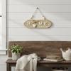 Wooden-Door Sign With Bowknot Design Home Decoration Plaque For Indoor And Outdoor Use