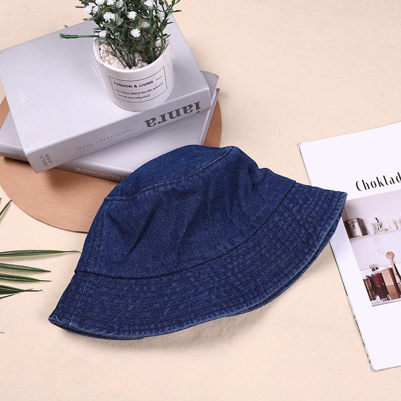 

Fashionable Ethnic Style Blue Dyed Cotton Fisherman Hat For Autumn Season темно-синього кольору