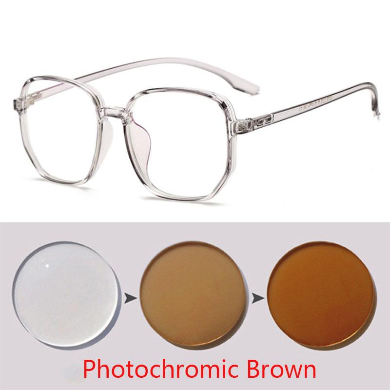 Transparent Gray Oval Nearsighted Glasses Ultralight  Steel Wire Leg Prescription Eyeglasses Diopter 0 -0.5 -1.0 To -6.0