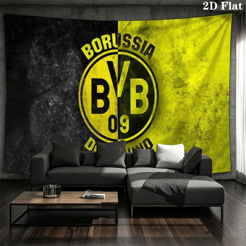 Arazzo da parete Borussia Dortmund, coperta in tessuto stampato estetica, adatta per camera da letto, soggiorno e decorazione domestica.