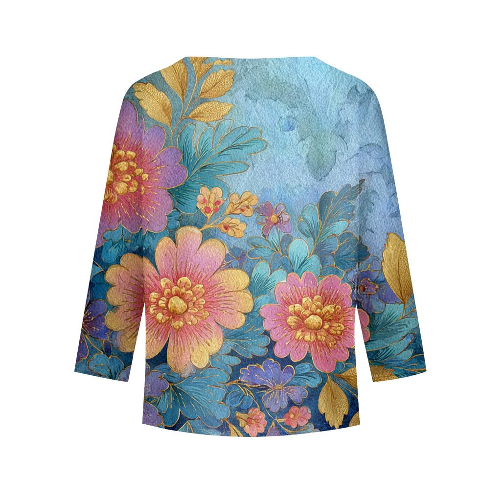 Dívčí trička s dlouhým rukávem Dětské podzimní topy Kulatý výstřih Potištěná základní trička