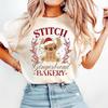 2026 Neu Mickey und Freunde Lebkuchenbäckerei Weihnachtsdruck T-Shirt Damen Kurzarm Entspannt Übergröße Oberteil