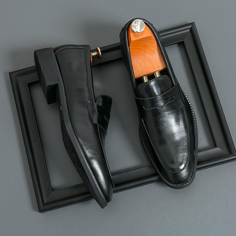 Fashion Men's Loafers Handmade PU Leather Loafer Casual Driving Flats Slip-on Shoes Luxury Comfy Moccasins Black Casual Shoes Mo-22123