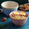 Nordic Colored Wheat Straw Bowls Circular Shatter Resistant Plastic Tableware Bowls For Household Use