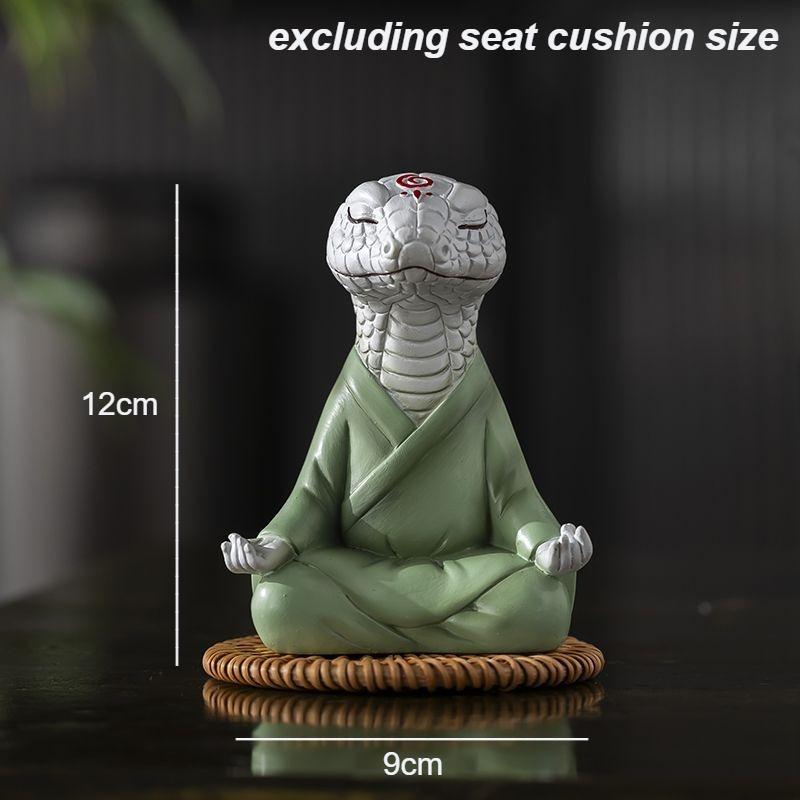 

1pcs Snake Face Meditation Tea Pet Chinese Style Snake Desktop Ornament Home Tea Play Car Ornament Resin Handicraft Accessories