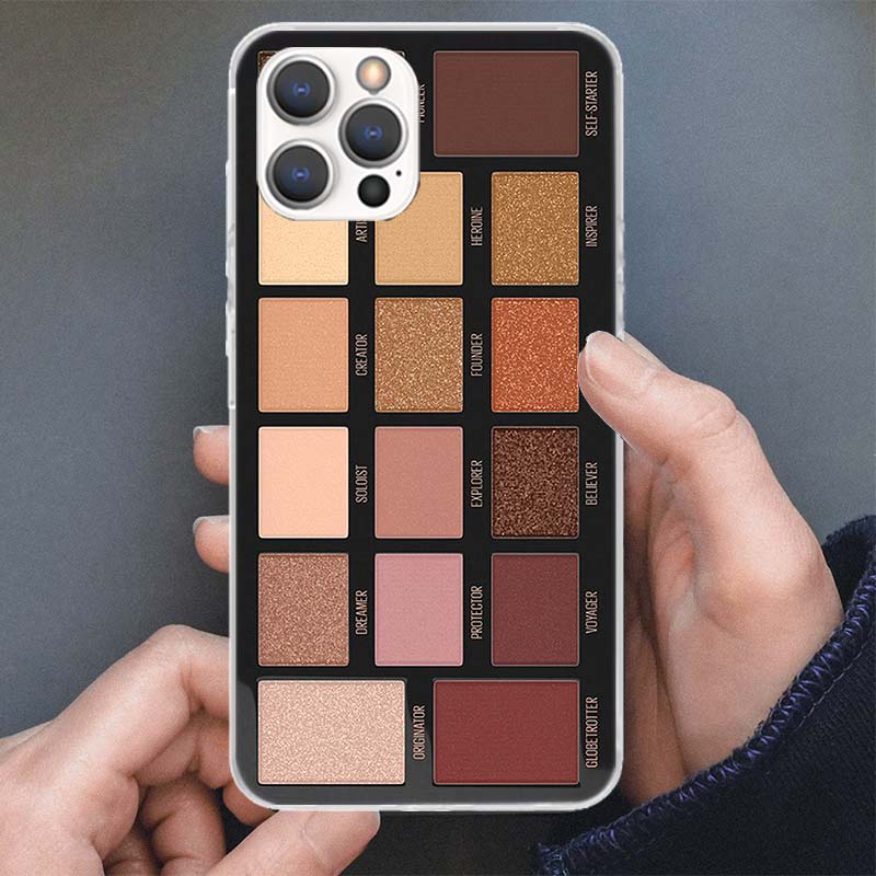 Glam Makeup Eye Shadow Box Phone Case For Apple iPhone 16 15 14 13 12 11 Pro Max Mini XS XR X 7 Plus 8 + SE Soft Silicone Print