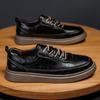 Mode Herren Lederschuhe zum Schnüren Sommer Bequeme Sneaker Outdoor Mode Herrenschuhe Weiches Leder Vielseitige Skateboard Schuhe Herren