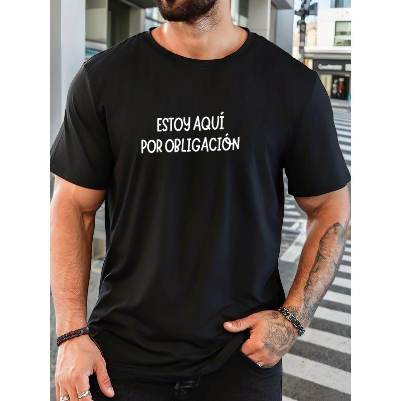

European sizes Men S Summer Casual Short-Sleeve T-Shirt with a Round Neck, I Am Here Out of Obligation S чёрный