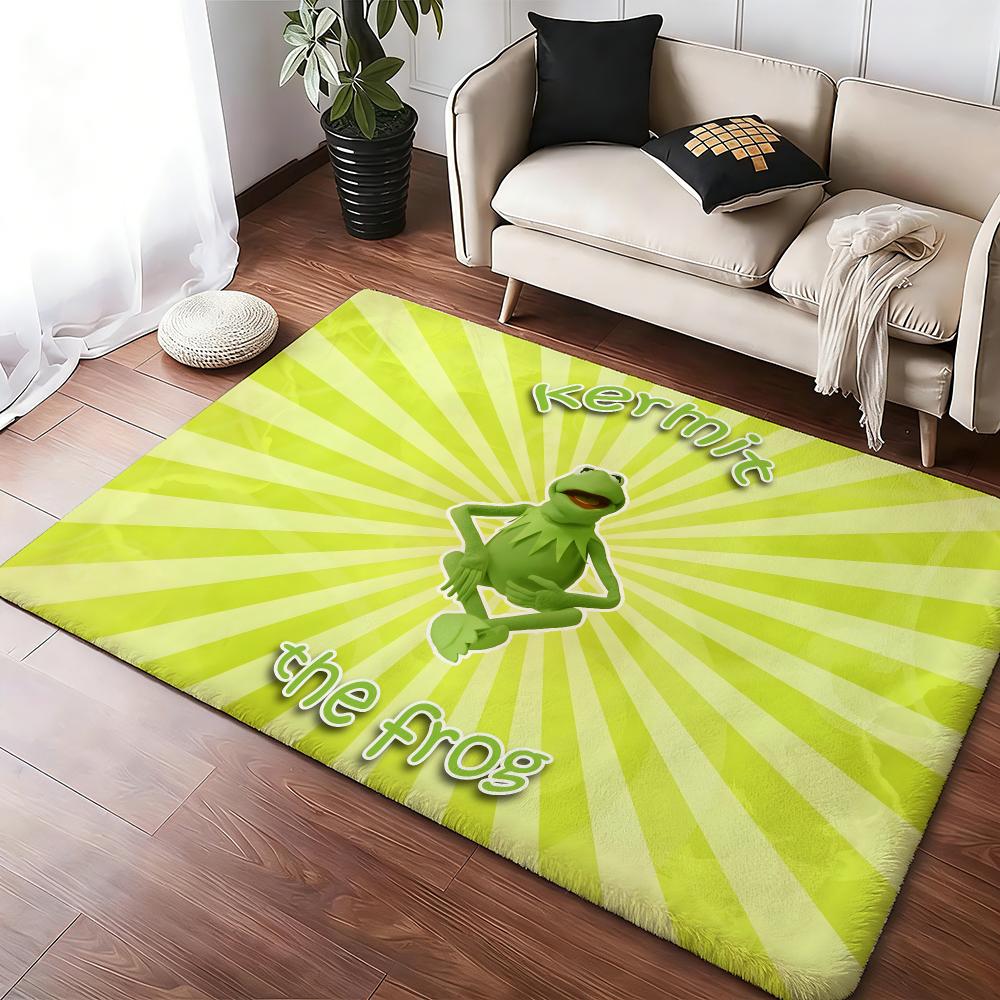 Funny Animal and Frog Kermit Floor Mat Soft Thickened Absorbent Non-Slip Bedroom Living Room Door Mat Home Decor Flannel Rugs