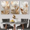 3 piezas de pinturas decorativas de lienzo con flores en relieve tridimensionales, simples y modernas, fondo para la entrada del salón y el pasillo
