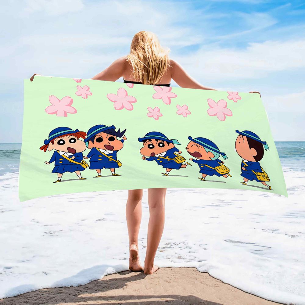 Extra Large Kids Quick Dry Bath Towel Cartoon Character Digital Print Double Sided Flannel Microfiber Beach Towel