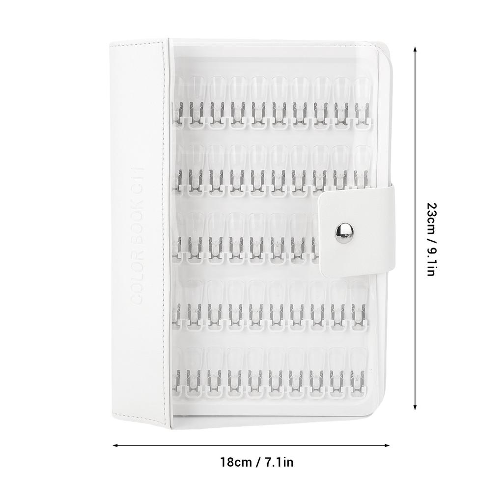 Nail Color Display Book Nail Sample Swatches Book with Clear Fake Nails PU Leather Cover 150 Colors Nail Gel Color Card Book