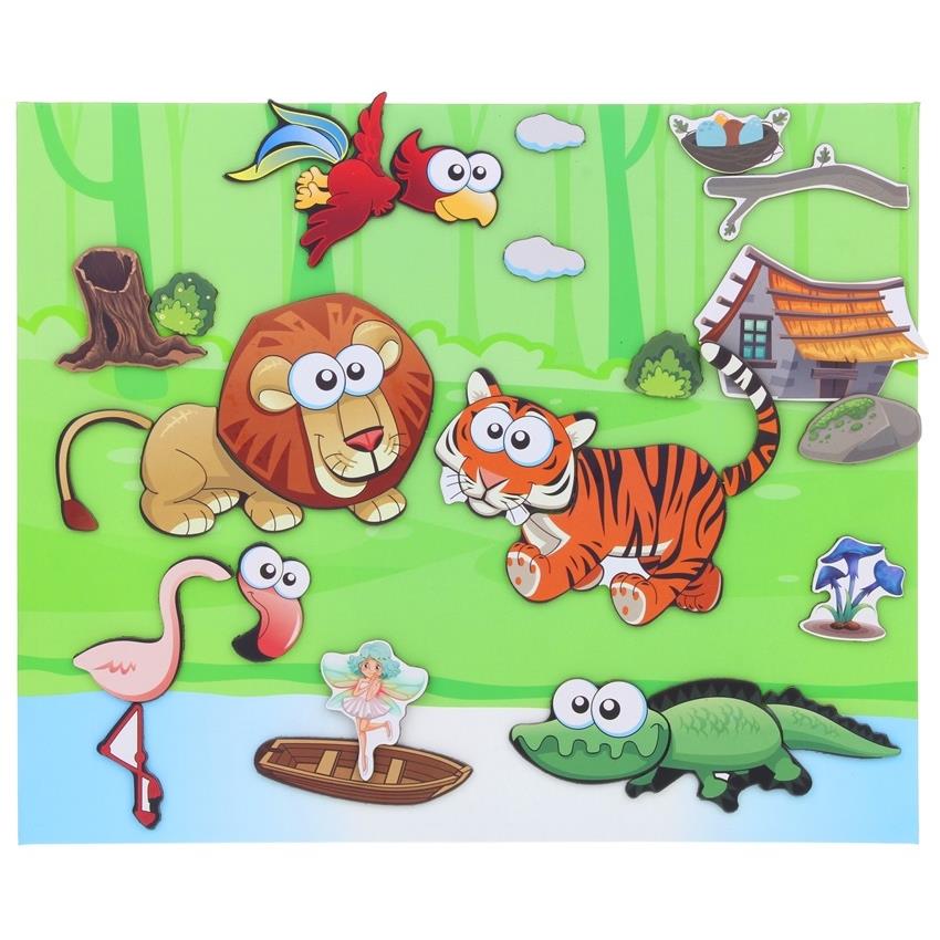 Puzzle Magnetic Dry Erase Board Puzzle Safari Animals 60 pcs.