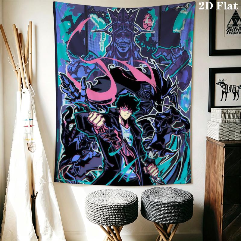 Solo Leveling Wall Tapestry Aesthetic Wall Hanging Printed Fabric Blanket Decorative Tapestries for Bedroom Living Room Home Decor