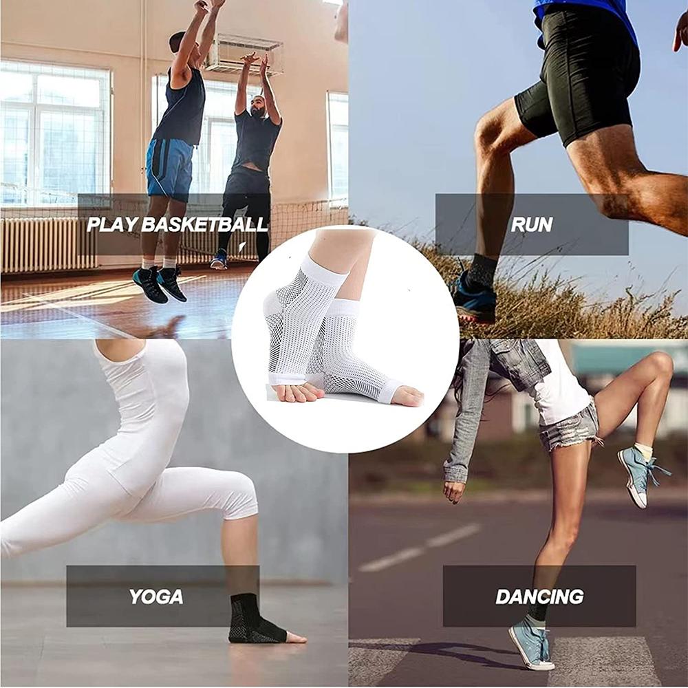 2 Pairs of Fasciitis Socks for Women and Men for Arch & Heel Pain Relief