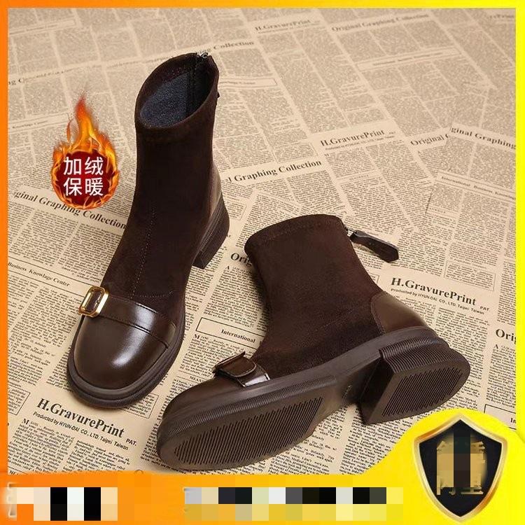 

High Heel Women s British Style Women s Boots 2025 Autumn New Fashion Temperament Socks Boots Elastic Skinny Martin Boots Women 40