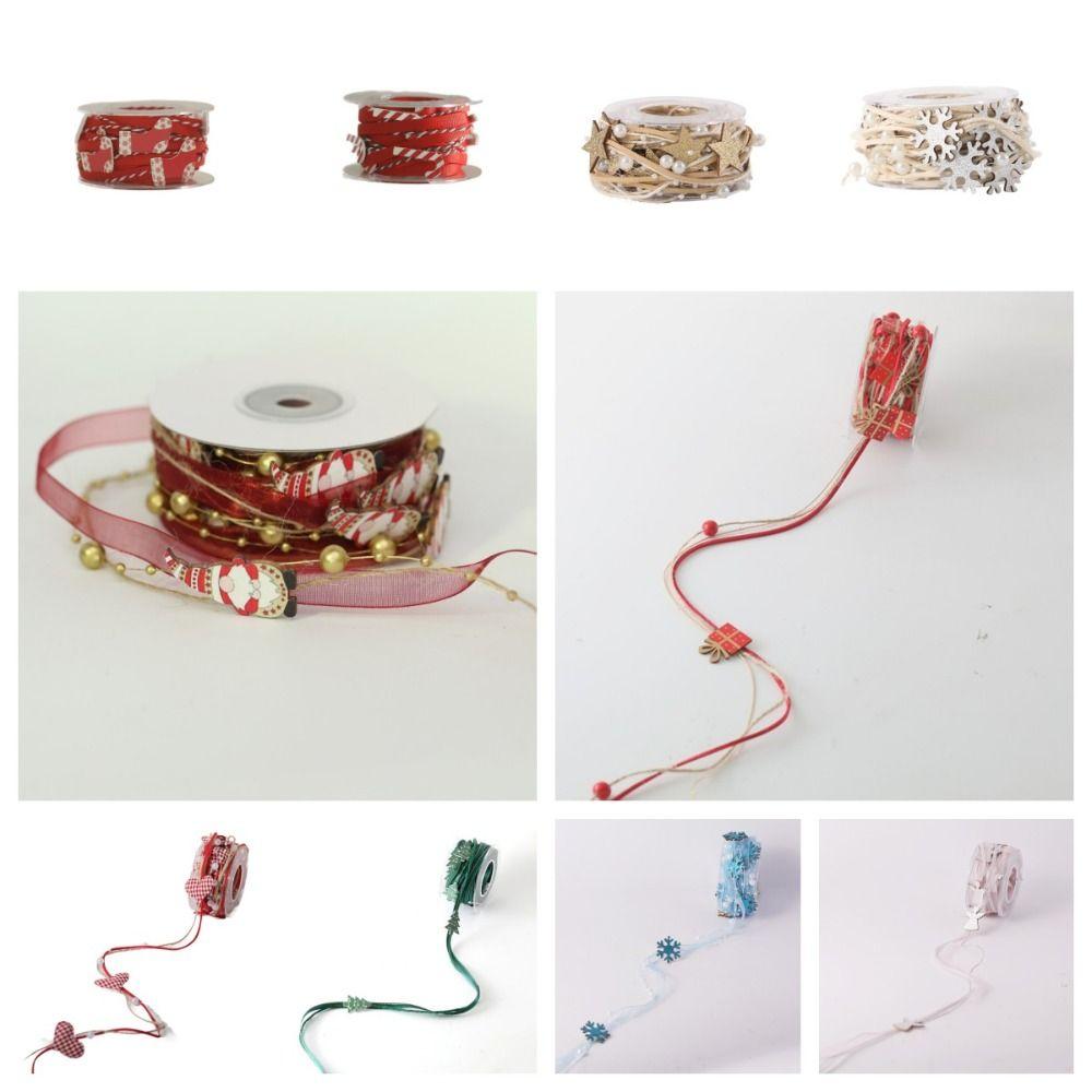 Five Meters Long Christmas Ribbon Roll Multi Textured Handmade Festive Garland Gift Packaging