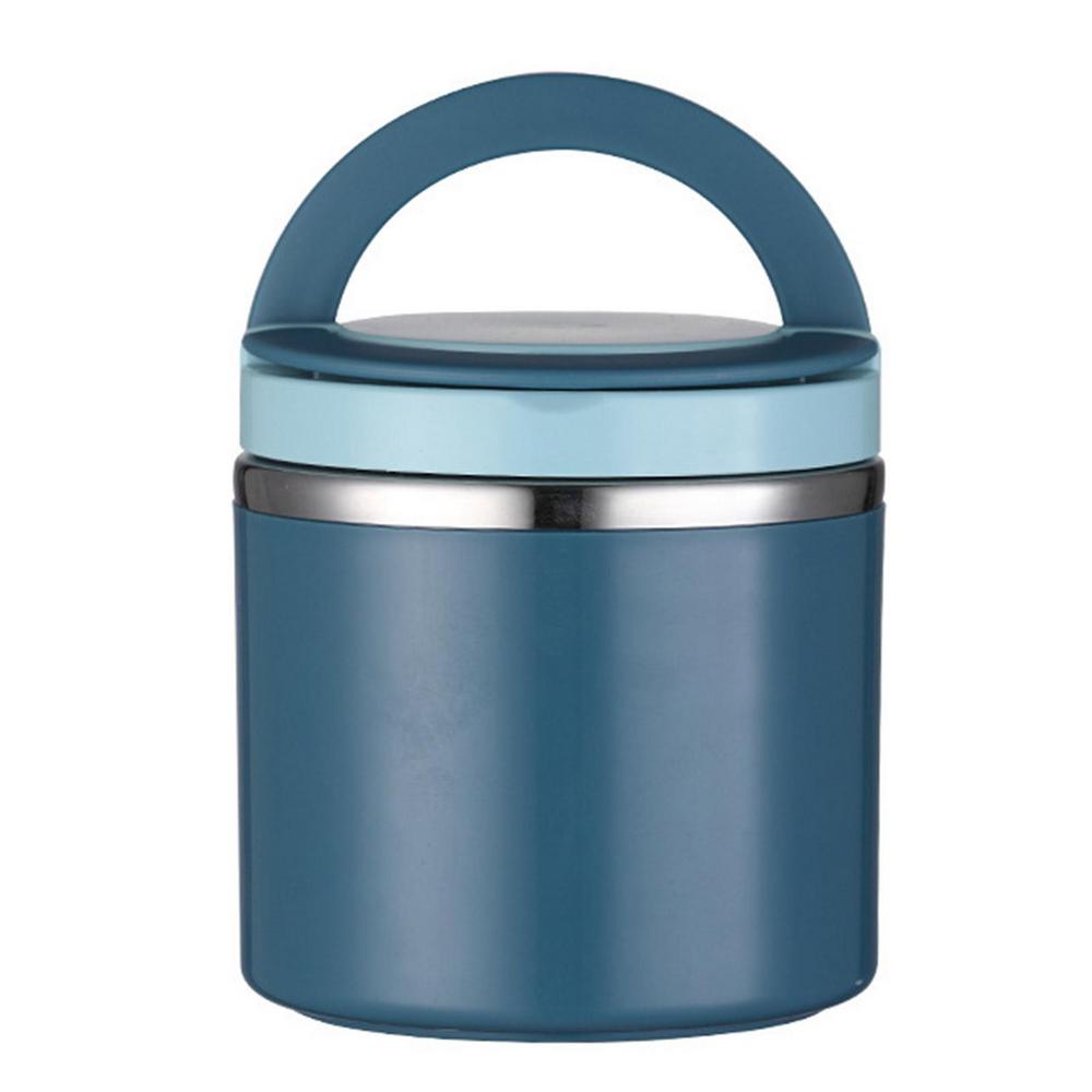 

1000ml Food Thermos Food Jar Stainless Steel Leakproof Stainless Steel Container Thermos With Handle For Lunch Hot Soup Cold синій