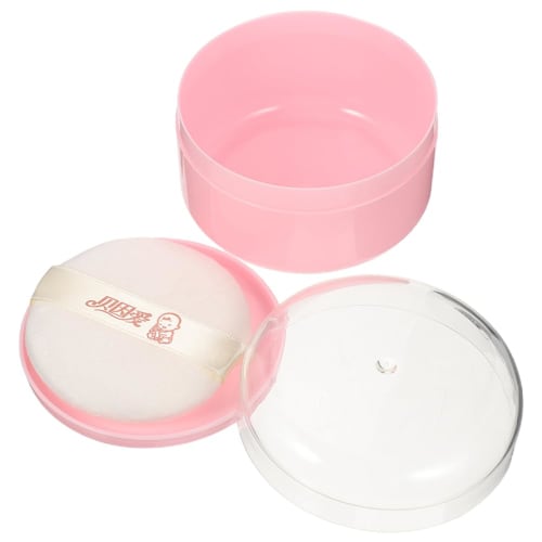 Frcolor Baby Powder Case with Puff, Soft and Fluffy, Dry and Comfortable, Baby Powder Puff, Powder Container, Powder Case, Refill Container, Empty, Bo