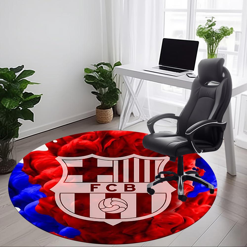 1pc Barcelona Football Office Round Area Rug, Under Office Chairs Bedroom Living Room Home Decor A1016272