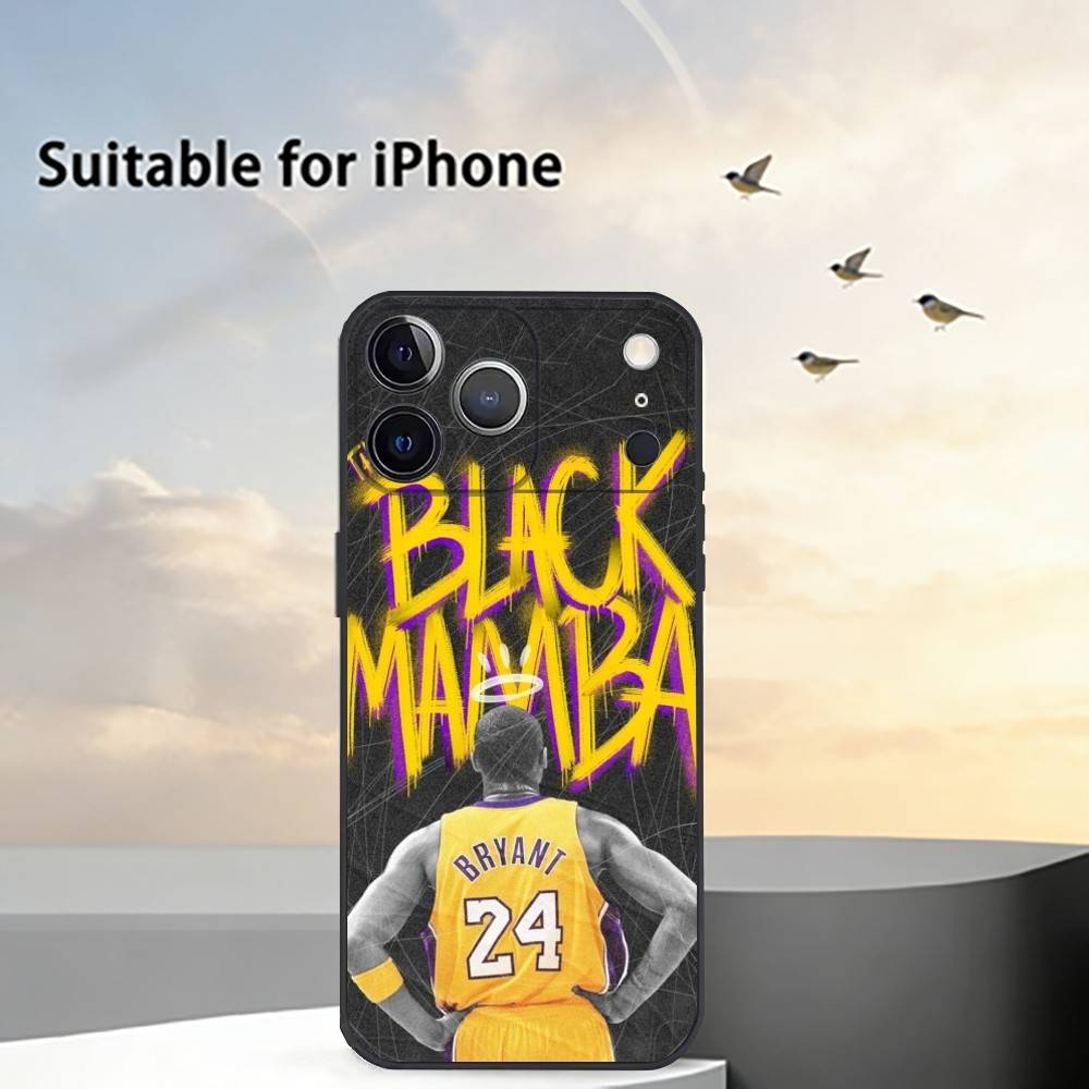 Basketball Fan K-Kobe B-Bryant Phone Case For iPhone 17, 16,15,14,13,12,11 Plus,Pro Max, Others Soft Black Cover