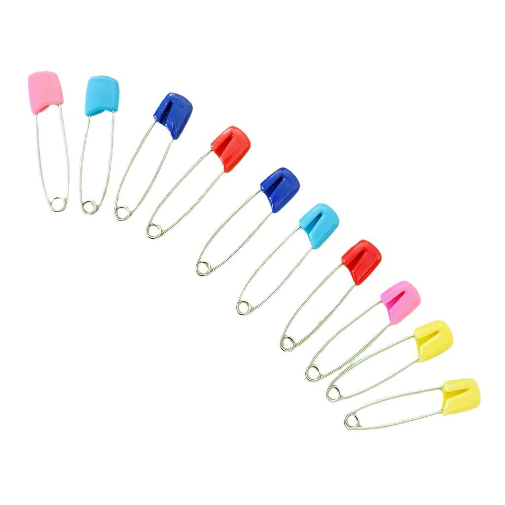 50 Pcs Diaper Pins Stainless Steel Plastic Head Baby Pins Versatile Use for Crafts Laundry Jewelry Making