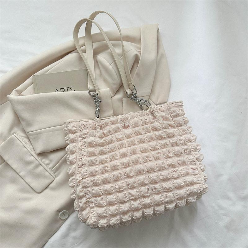 Lattice Wrinkled Vintage Crossbody Bag With Seams For Casual Outings