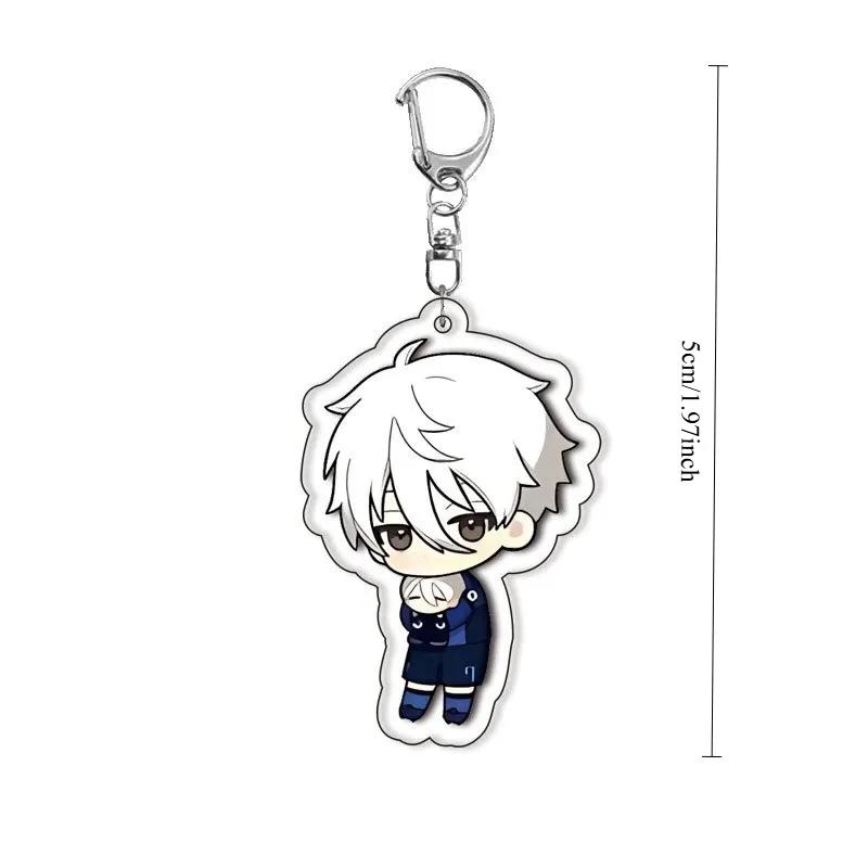 8Pcs Blues New Locked Character Hyouma Chigiri Sae Itoshi Ryusei Shidou Hugging Series Acrylic Keychain Toy New Bag Keyring 5cm