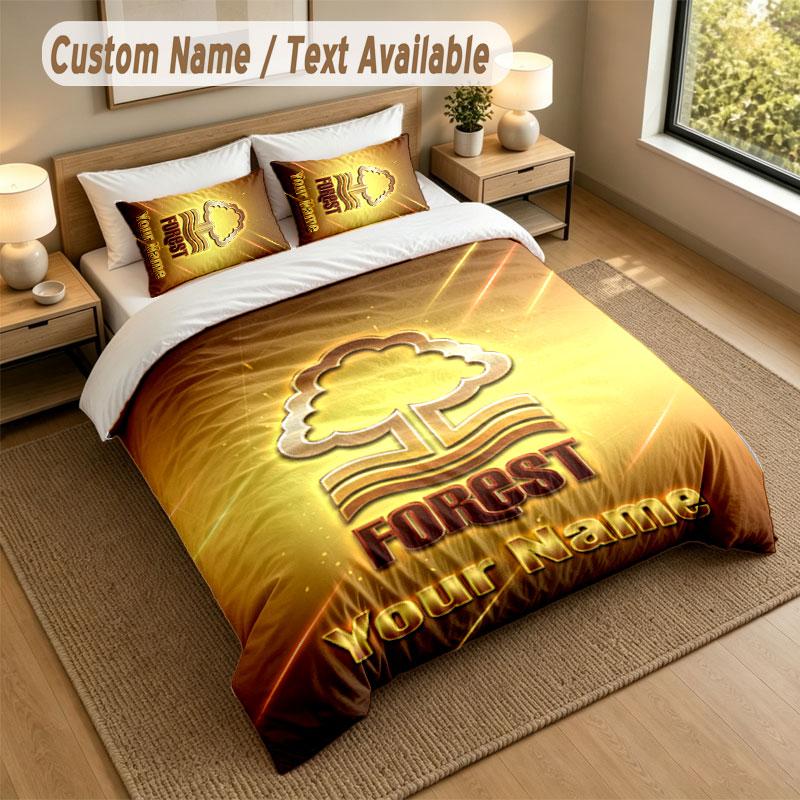Bedding Set 1 Duvet Cover 2 Pillowcases Nottingham Forest FC Print Soft Bed Linen Bedroom Decor