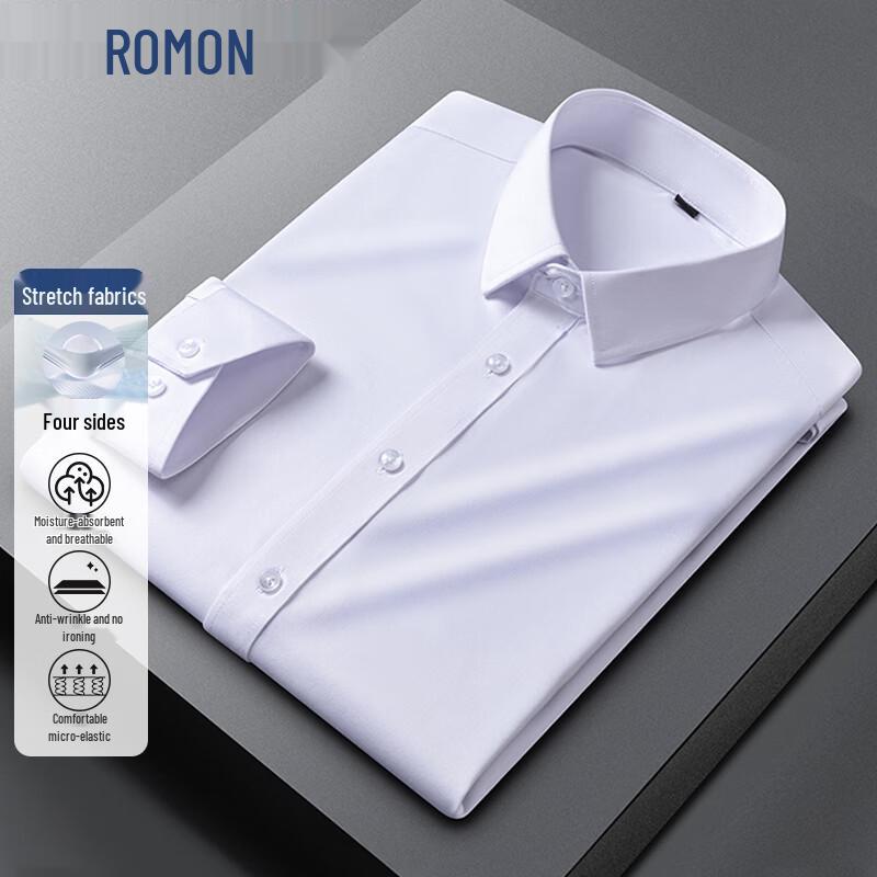 

ROMON Мужская деловая рубашка с длинным рукавом, устойчивая к сминанию 40
