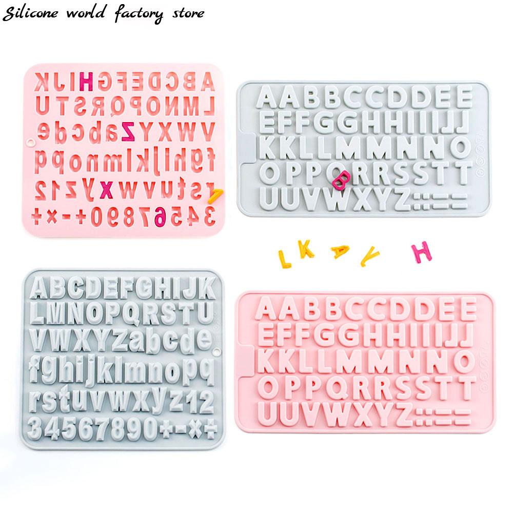 Silicone world DIY Letter Number Silicone Chocolate Mold Baking Tools Silicone Cake Mold Jelly Candy Mold 3D Clay Resin Mold