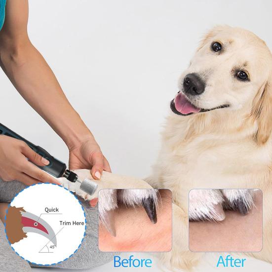 Electric Pet Nail Grinder USB Rechargeable Pets Nail Trimmer with 3 Speeds Silent Paws Grooming Tool for Small Large Cats Dogs
