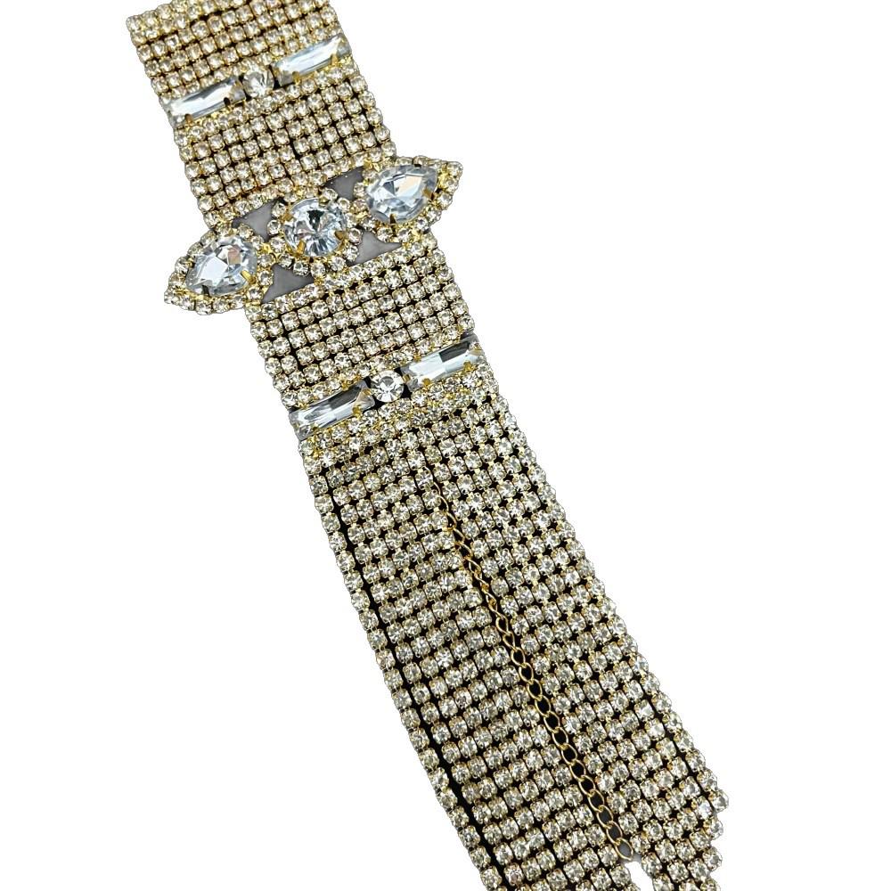 European Luxury Crystal Water Drop Tassel Bracelet Women’s Accessories