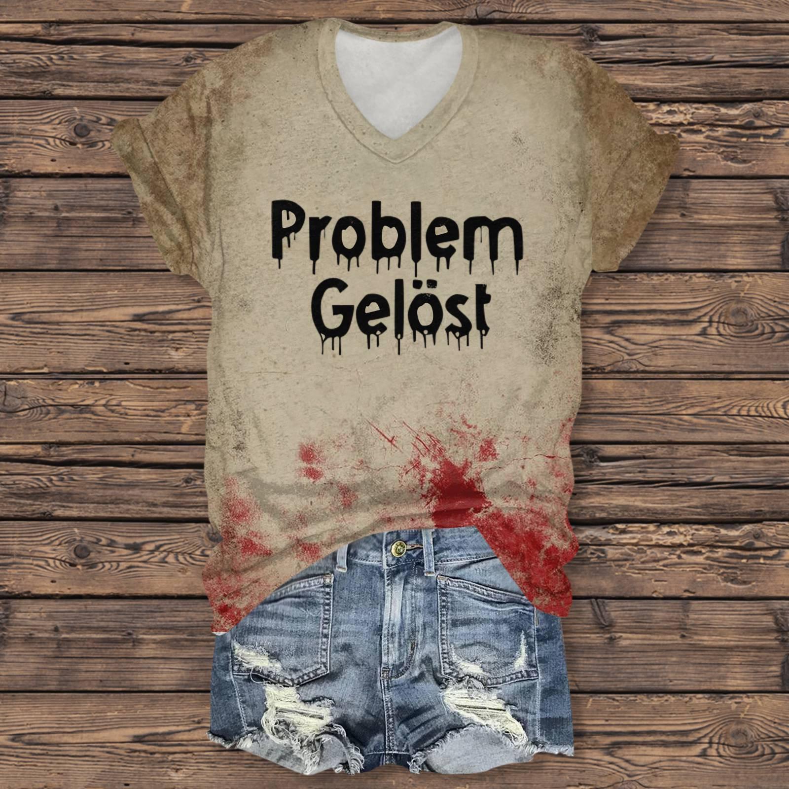 

Женская мода повседневная рубашка с рукавом три четверти и принтом букв на Хэллоуин XL хаки