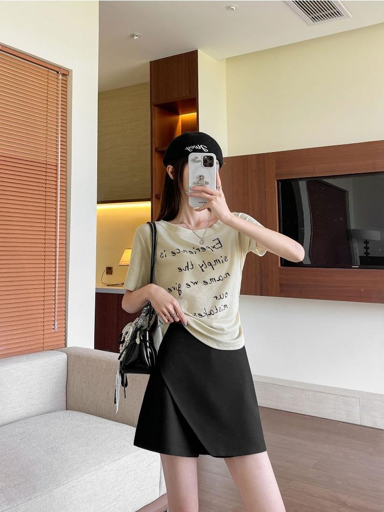Casual Design-forward Slimming All-match Versatile Grey Skirt-trousers for Women Summer Slimming Versatile Black Sexy Preppy Mini Skirt