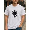 European Sizes Trendy and Cool Blotting Ink Dark Cross-shaped T-shirt | Casual Style, All-season Suitable, Pure,