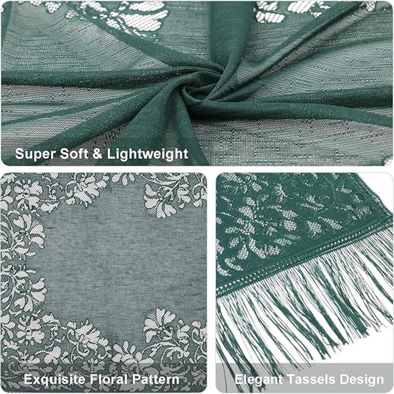 Șal din Dantelă Golită cu Franjuri pentru Rochii de Seară de Mireasă & Domnișoare de Onoare