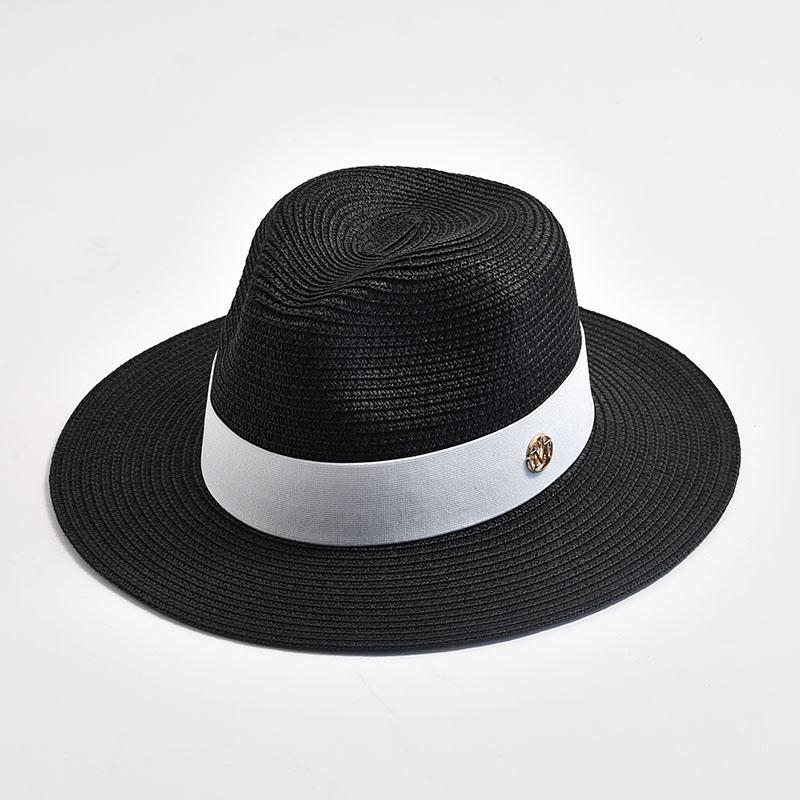 Neue Sommerstrohhüte für Damen Herren Panama Reise Strand Sonnenhut Banddekoration Elegant Luxus Jazzhut