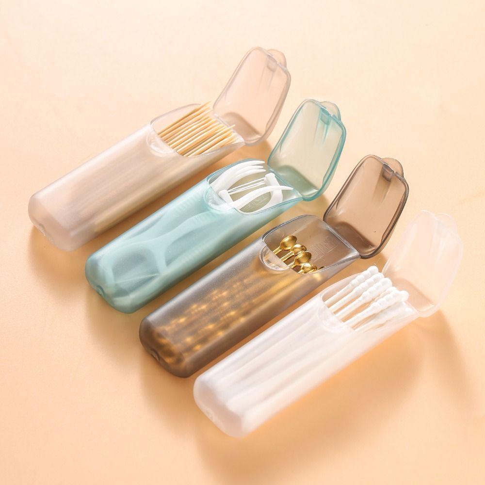 6pcs Plastic Toothpick Box Durable Mini Storage Box Lightweight Dental Floss Box  Travel