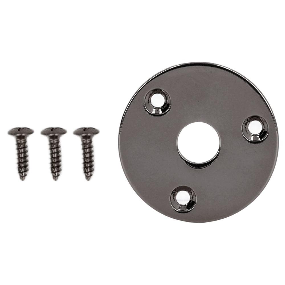 2PCS Black/Gold/Silver Output Jack Cover Chrome Metal Curved Bottom Jack Plate  For Guitar Bass