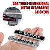 Car Styling 3D Aluminum Metal Body Fender Trunk Decorative Sticker Accessories For Skoda Octavia Rapid Fabia Superb Kamiq VRS A5