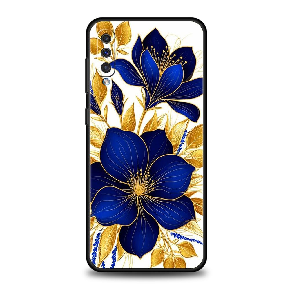 Phone Case For Samsung A56 A36 A26 A24 A12 A14 A16 A50 A70 A20E A10S A22 A40 A34 A54 A42 A52 5G A04s A06 Cover Ink Wash Flower