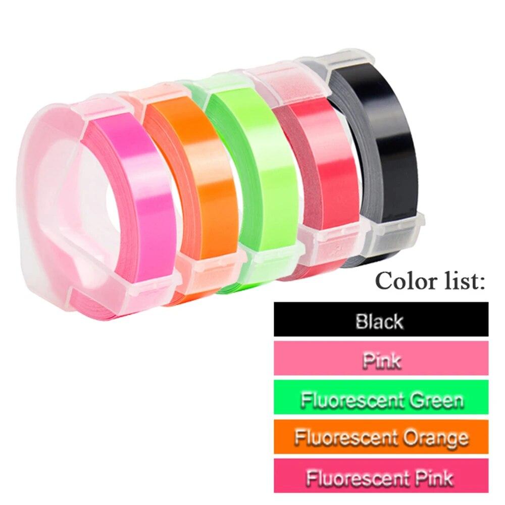 

Машина для виготовлення етикеток Red MoTex E101. Міні-принтер, сумісний із dymo 3D-тисненням Стрічка. Машинка для виготовлення етикеток. 5 mixed color tape1