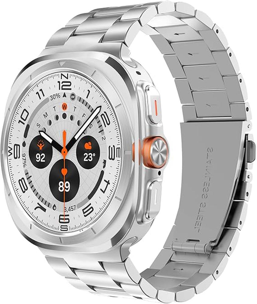 

Ремешок из нержавеющей стали для Samsung Galaxy Watch Ultra 47 мм, ремешок для часов Galaxy Watch Ultra, металлический браслет, аксессуар для смарт-часов Galaxy Watch Ultra серебряный