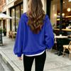 Damen Zip-Up Hoodie, Langarm, Lockerer Schnitt, Farbe Lässige Jacke
