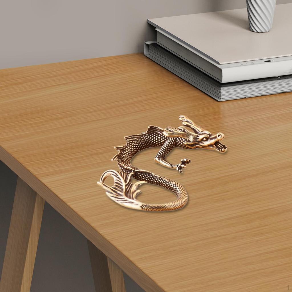 Chinese Dragon Statue Made of Metal, Miniature Figurine, Pet for Wardrobe Or Bedroom.