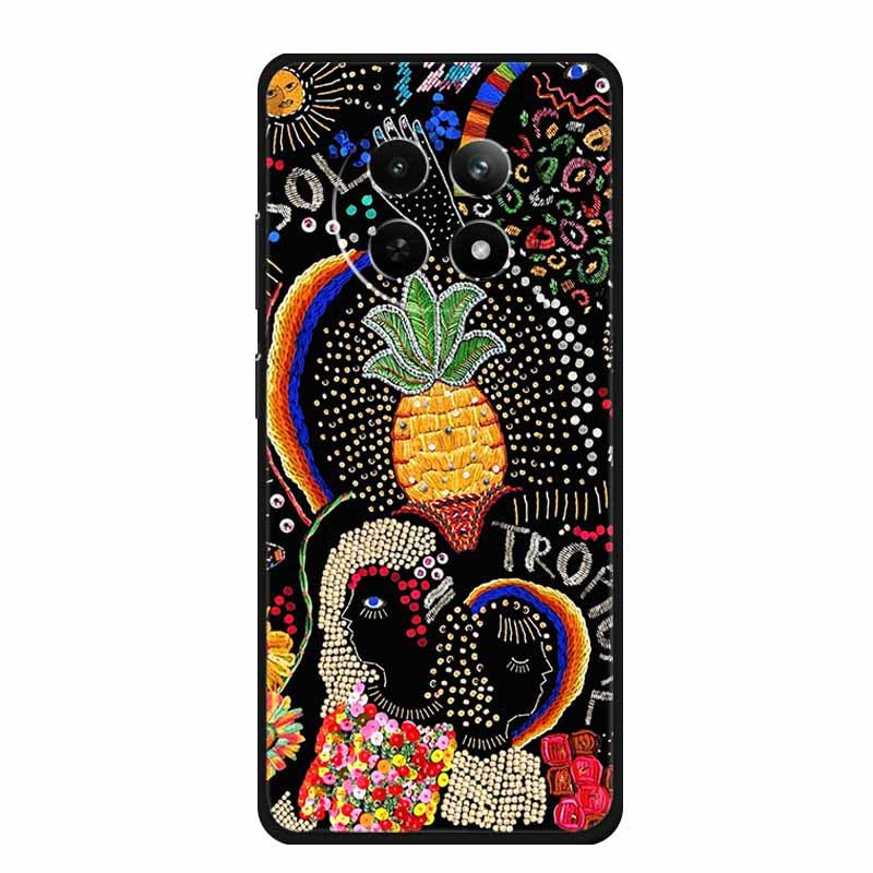 Realme 12 5G Phone Case: Embossed Color Painting, Drop-proof with Concave-convex Texture - 1 Piece