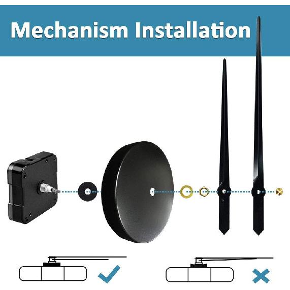 Mintime Large Wall Clock 3D Clock Hands with Clock Mechanism & Wall Sticker Wall Decorations for Livingroom House Office