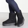 Dedes Shearling Flat Shoes with Thick Large and Unisex Boots, Mid-Length 4.5cm Sole, Fur, Snow, Winter, Small, Warm, Boa,