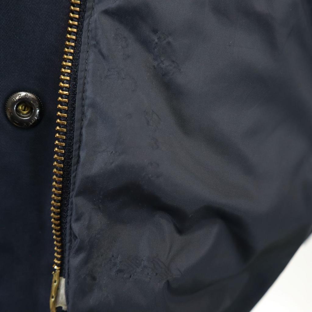 Barbour Corduroy Collar Long Coat 12 Navy Women Used